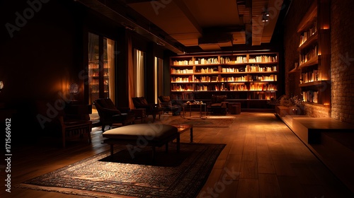 Modern living room with beautiful fire place 
