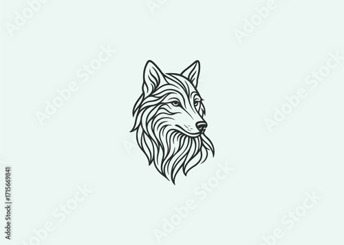A line art logo of a wolf head, symbolizing loyalty, instinct, and guardianship