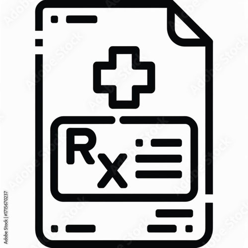 A detailed illustration of a prescription document with a medical cross symbol.