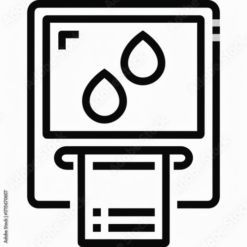 A digital water meter or similar device displaying water usage data and printing a receipt.