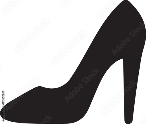 High heels line icon silhouette vector illustration for fashion, footwear, style, elegance and design.