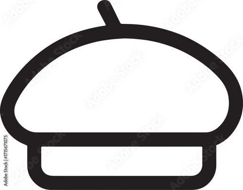 Beret line icon silhouette vector illustration for fashion, hat, accessory, style, and wardrobe design.