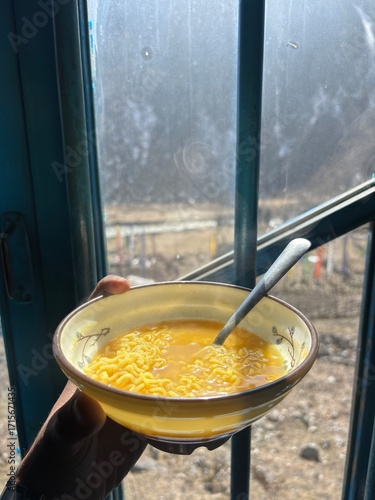 cooking in the pahad, pahad wali noodles, noodles in pahad