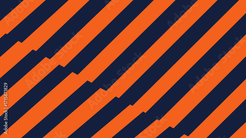 Diagonal orange and navy blue stripes pattern background