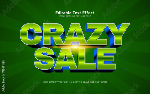 crazy sale editable text effect