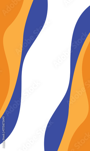 Blue and orange geometric business banner design. Creative banner design with wave shapes and lines for template. Simple design on white horizontal banner. Eps10 vector