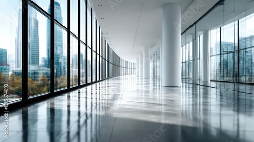 Wallpaper Mural Blurred image of modern office interior concept. Modern office interior with expansive glass windows and sleek design. Torontodigital.ca