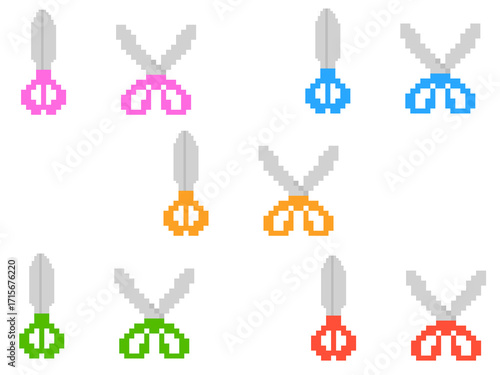 Pixel Art Scissors Design Set
