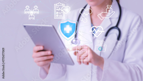 Wallpaper Mural Illustration of modern public health innovation with technology Torontodigital.ca