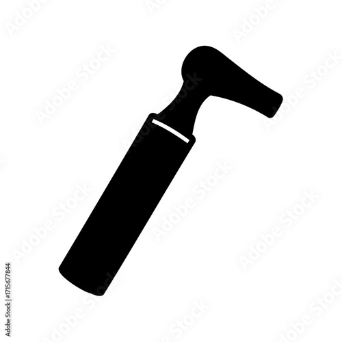 Stylized image of an otoscope or medical instrument for ear examination