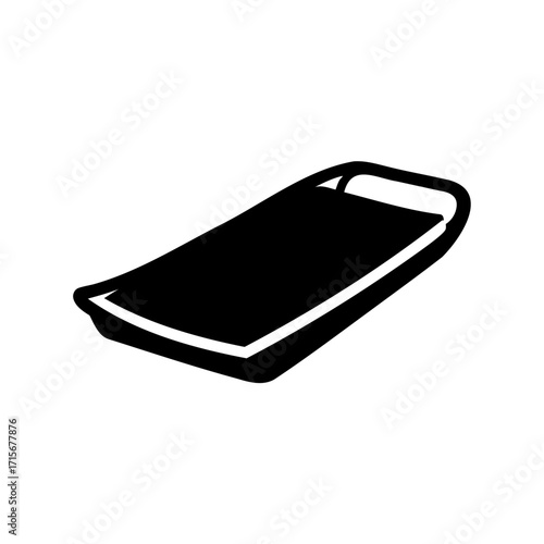Isolated black sled illustration offering winter fun and enjoyment on the snow