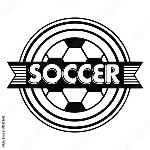 Classic soccer emblem design featuring a football and bold text for team spirit 