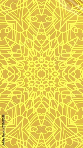 Gold Twirl Backgrounds Vertical With Overlay Kaleidoscope, Perfect For Theater, Event Promotions, Festive Backgrounds, Party Invitations, Performance Advertisements