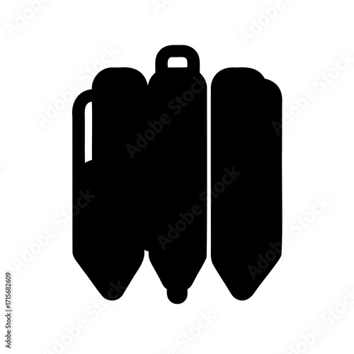 Three Black Arrows Pointing Downward in a Silhouette Formation Design