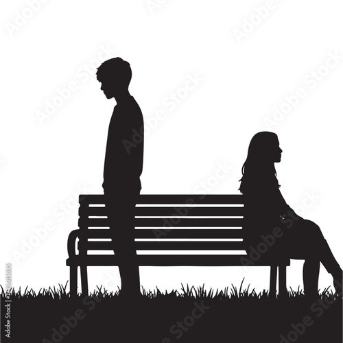 Couple Breakup Silhouette