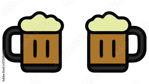 Vector illustration of a beer mug icon on white background