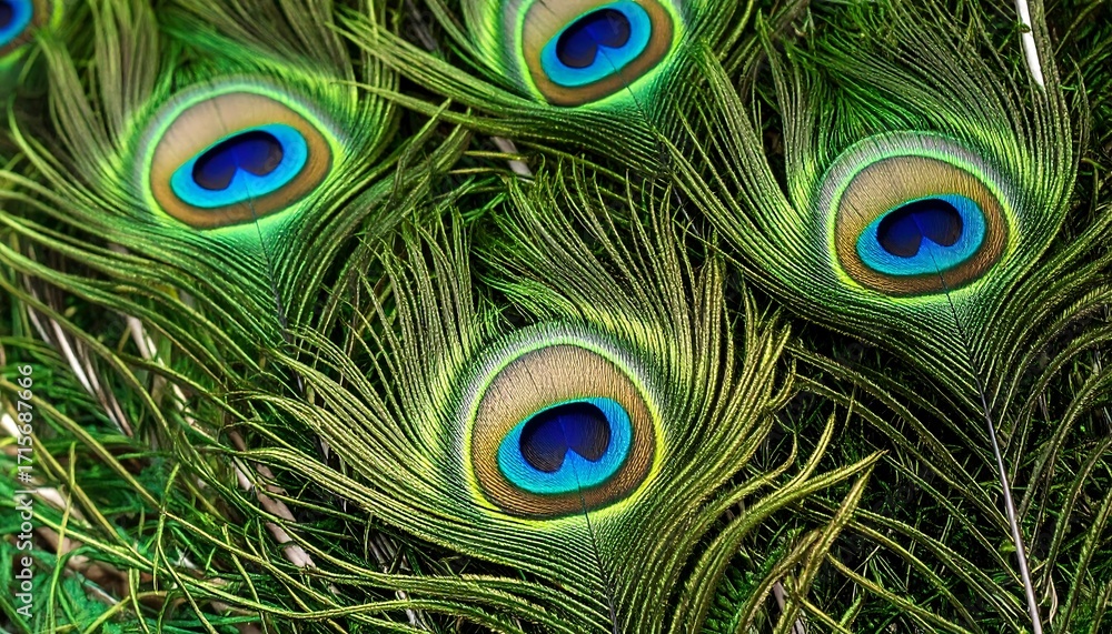 Fototapeta premium Peacock Feathers Close Up