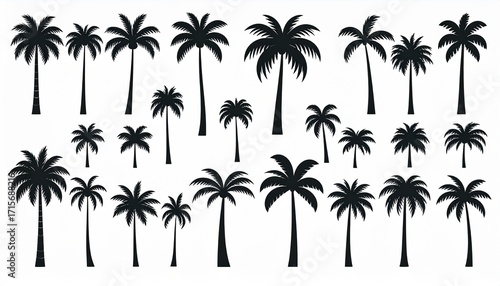 Illustration of different kind of palm trees
