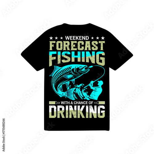 Weekend forecat fishing t-shirt logo design