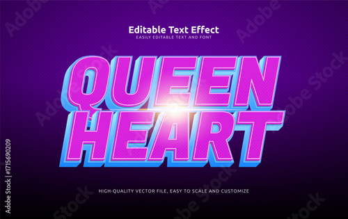 queen heart editable text effect