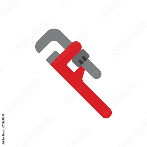 Pipe wrench icon in color for plumbing, workshop, and mechanic visuals.