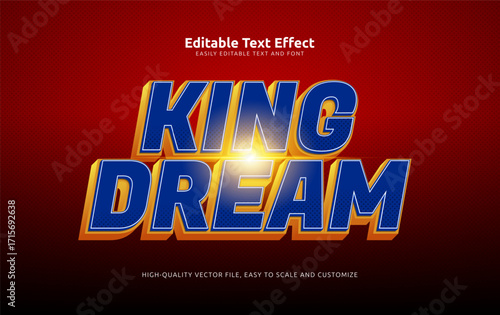 king dream editable text effect