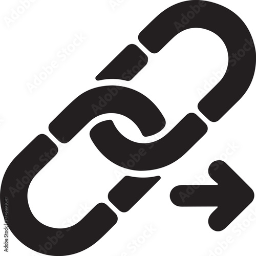 Link icon with outgoing arrow connection symbol