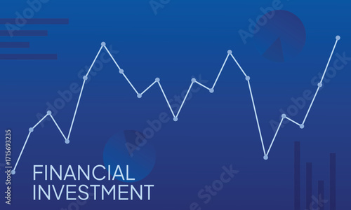 Business stock market investment graph growth technology background. chart economy forex finance increase rise. vector illustration fantastic hi-tech design. Financial Investment.