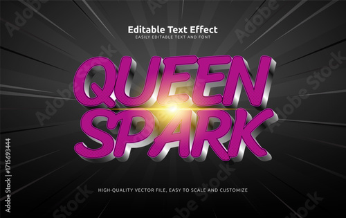 queen spark editable text effect