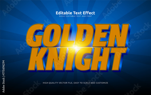 golden knight editable text effect