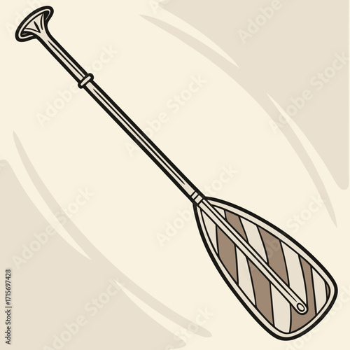 Vector art of hand drawn paddle, water sport equipment