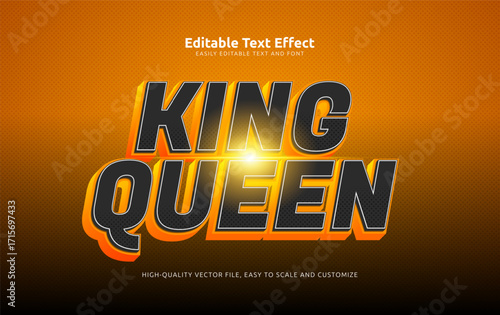 king queen editable text effect