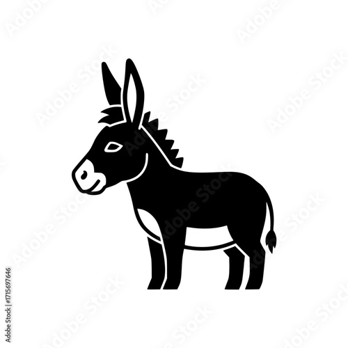 Donkey animal side view silhouette icon