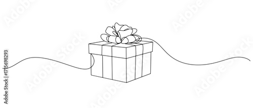 Gift box illustrations line art style for Christmas present. Eps