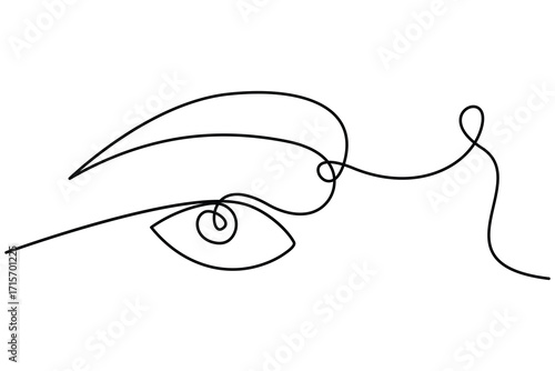 Eye single line art in one continuous line.human eye one line art.