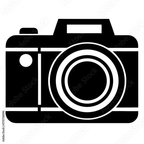 Camera Silhouette Vector Illustration – Black Photo Camera Icon Isolated on White Background