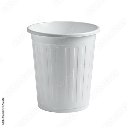 Wallpaper Mural White plastic cylindrical trash receptacle with vertical ribbed texture Torontodigital.ca