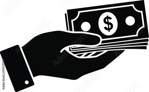 Hand touching smartphone screen vector icon digital technology interactive mobile app vector