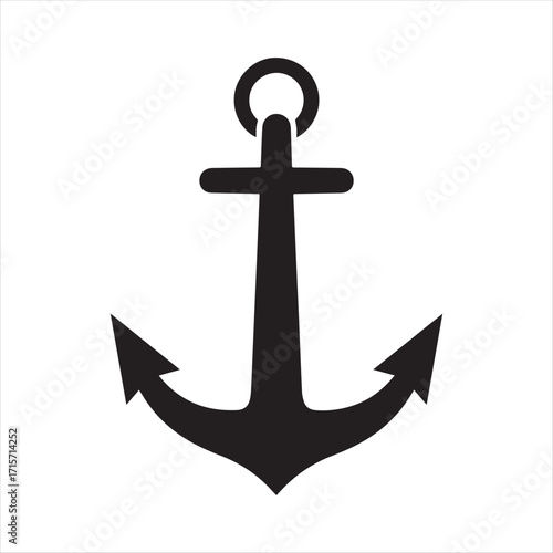 Minimalist teal anchor silhouette icon isolated on white background