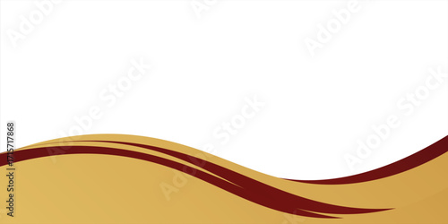 Aesthetic Elegant Gold Banner Header Wave Red and Gold.Eps 10