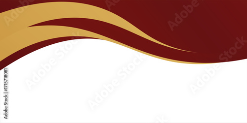 Aesthetic Elegant Gold Banner Header Wave Red and Gold.Eps 10