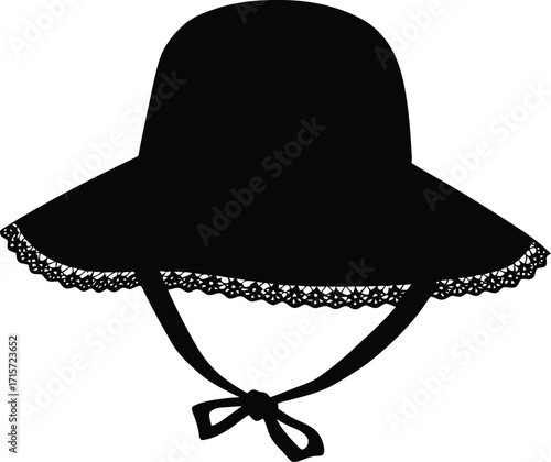 Summer baby sun hat with bow ties protective wide brim for outdoor play vector