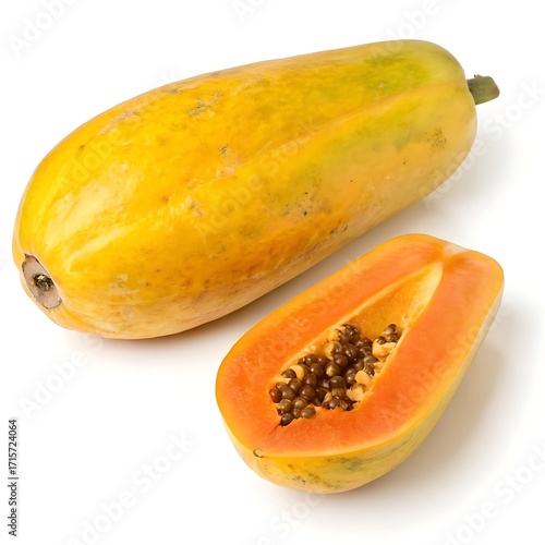 Wallpaper Mural papaya isolated on white background Torontodigital.ca