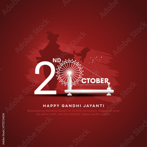 creative vector background design for gandhi ji jayanti on 2nd October.