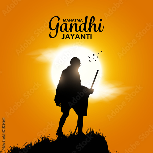 creative vector background design for gandhi ji jayanti on 2nd October.