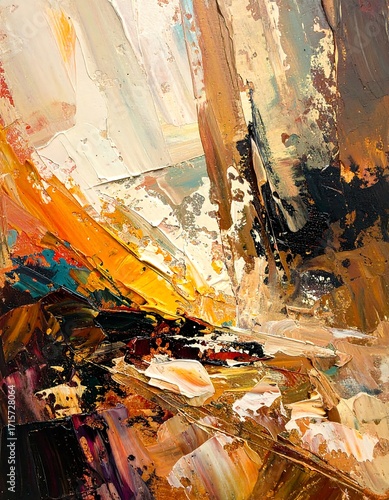 Abstract painting with vibrant colors and textured brushstrokes (1)