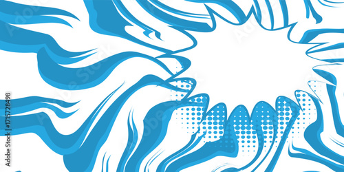 Sunburst pattern blue and white background design. Vintage sunrays illustration swirl line