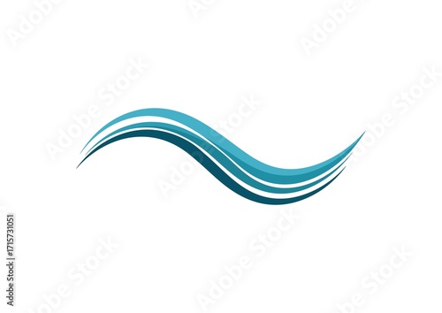 This is awoosh vector transparant Abstract graphic of a dynamic, stylized wave. The design is composed of four parallel, flowing lines that vary in shade from a light, vibrant blue at the top to a dee