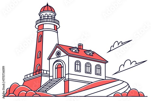 lighthouse on a white background