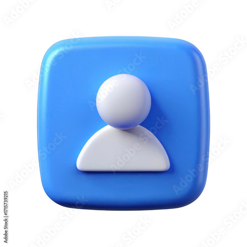 3d user profile icon simple and clean rendering for digital platforms isolated on transparent background